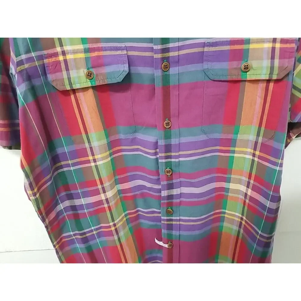 Mens Polo Ralph Lauren‎ Classic Fit Plaid Oxford Long Sleeve Shirt Multi Large